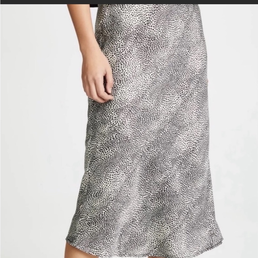 satin cheetah midi skirt slip